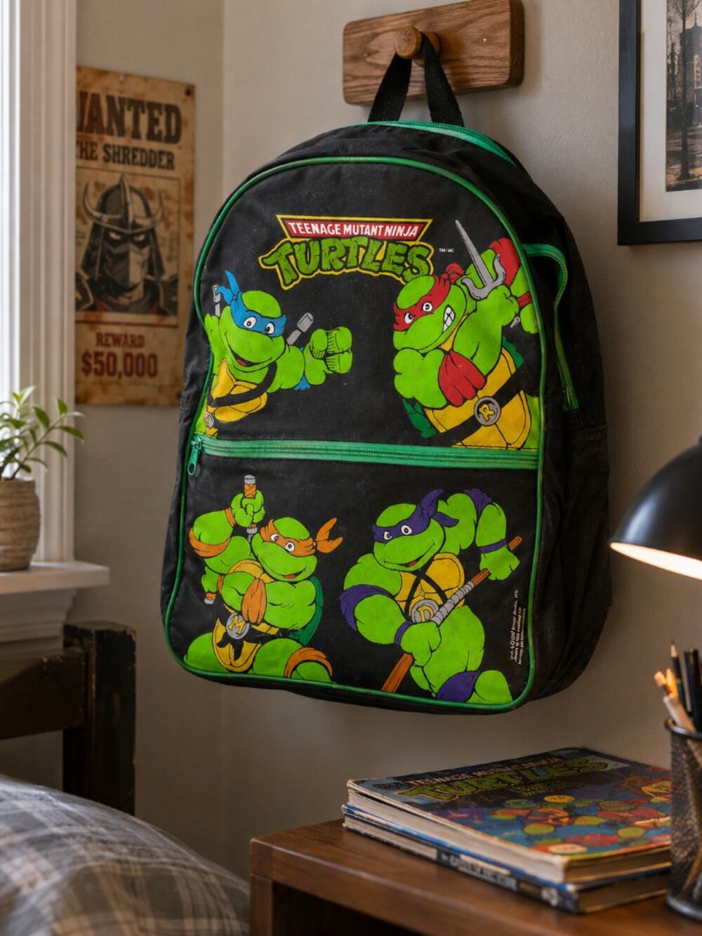 Vtg Teenage Mutant Ninja Turtles Vintage Backpack 1989 Mirage Studios Kids Bag